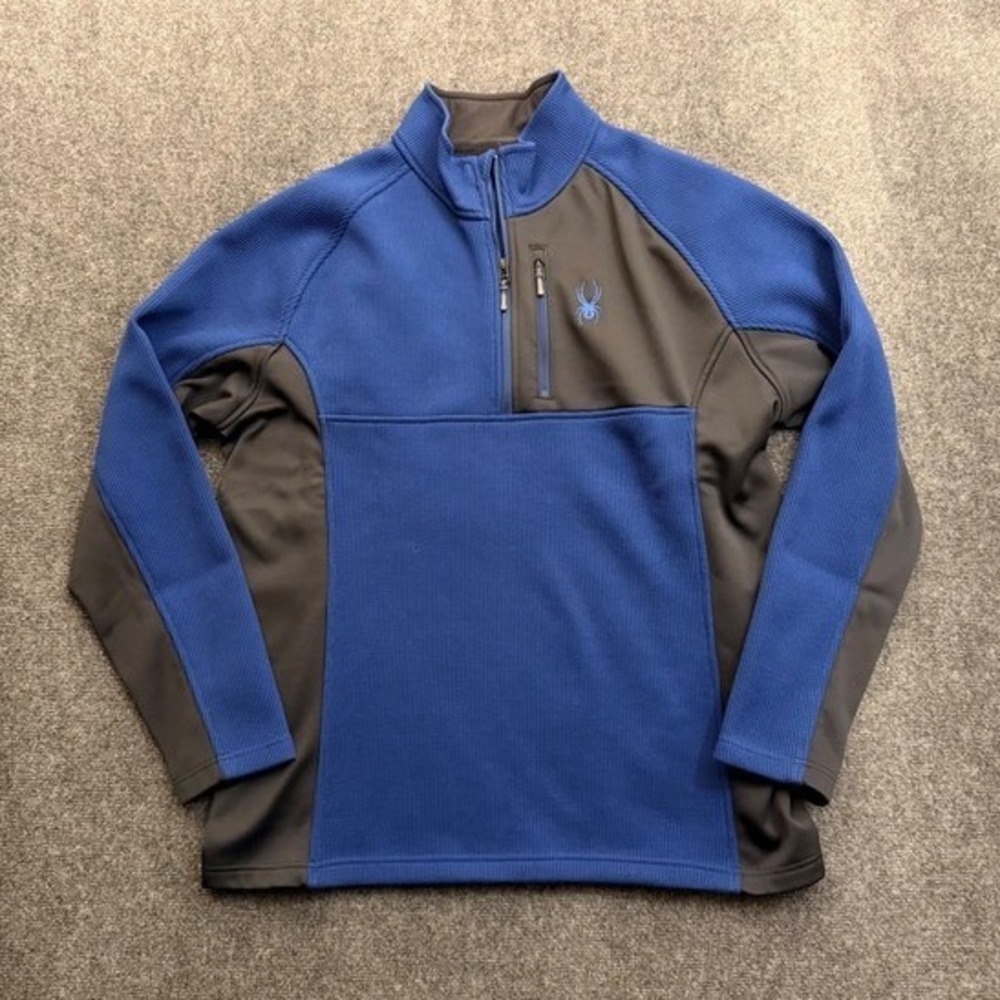 Spyder Mens 1/4 Zip Pullover Blue Black Jacket XXL 1619902